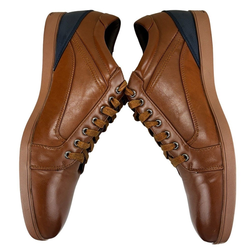 Tayno Shoes Mens 11 Berny Coffee Lace Up Low Top Brown Classic Casual Dress - Picture 8 of 14